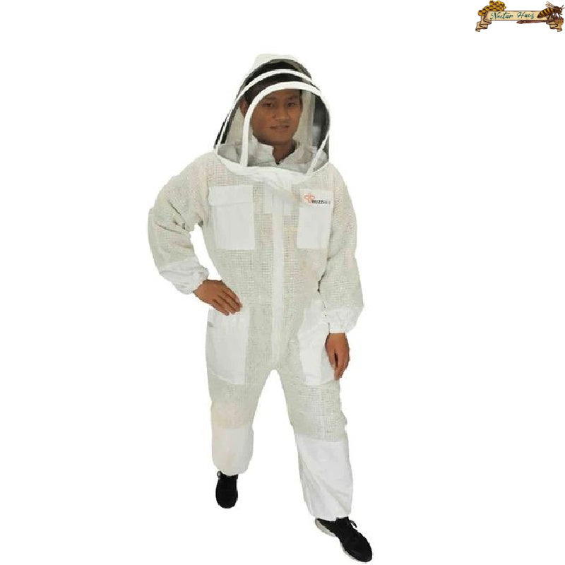Beekeeping Ventilated Suit and Zipped Accordion Beekeeping Hood